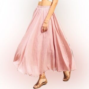 Pink Full skirted Maxi Skirt, Twirls! | S